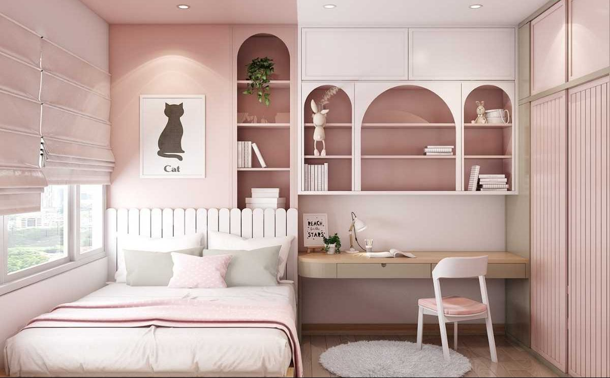 Thiết kế phòng ngủ đẹp cho bé gái 15 tuổi giúp bé cảm thấy thoải mái và phát triển tốt nhất