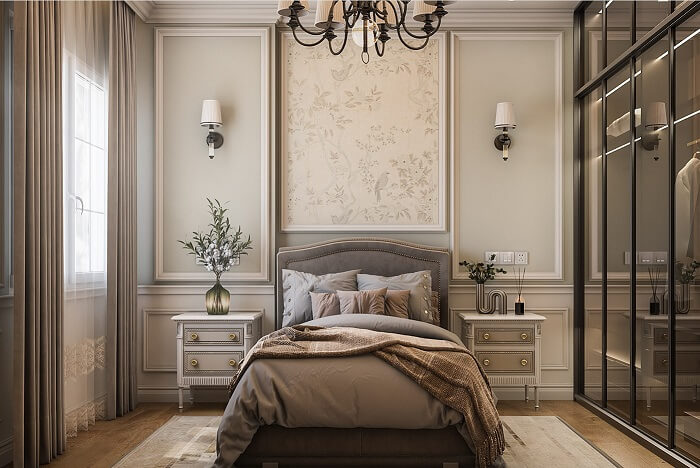 Mẫu phòng ngủ nam phong cách cổ điển