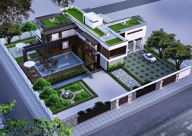 Thiết kế biệt thự hiện đại có hồ bơi vô cực tại ban công  Dream Villa